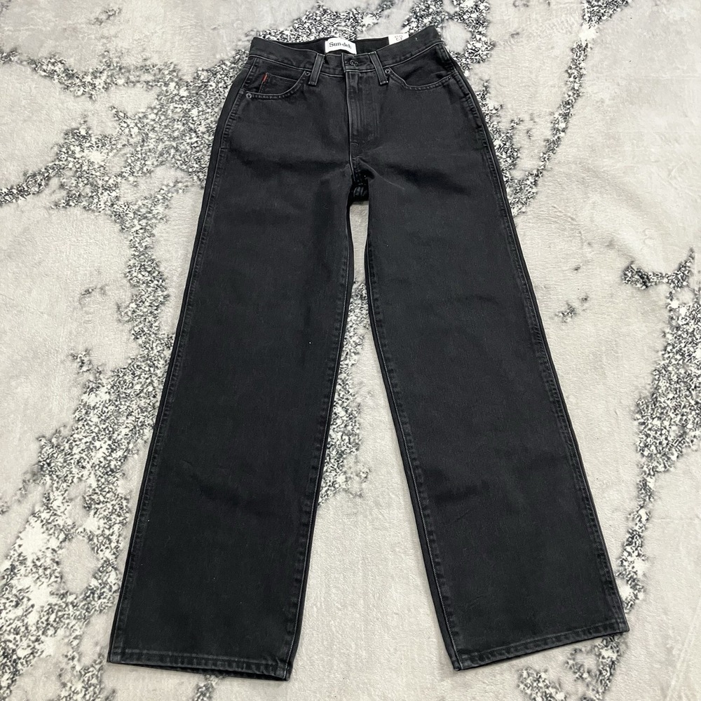 Sun-deh Jupiter‎ High Rise Wide Leg Jeans Black NWT Women's Size 2